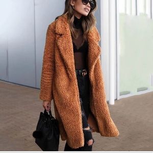 Brown teddy Sherpa coat